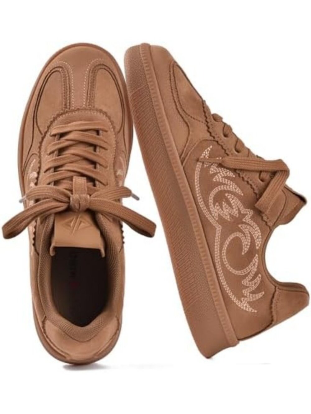 Stylish Women's Lace-Up Fashion Sneakers with Arch Support for Walking & Tennis